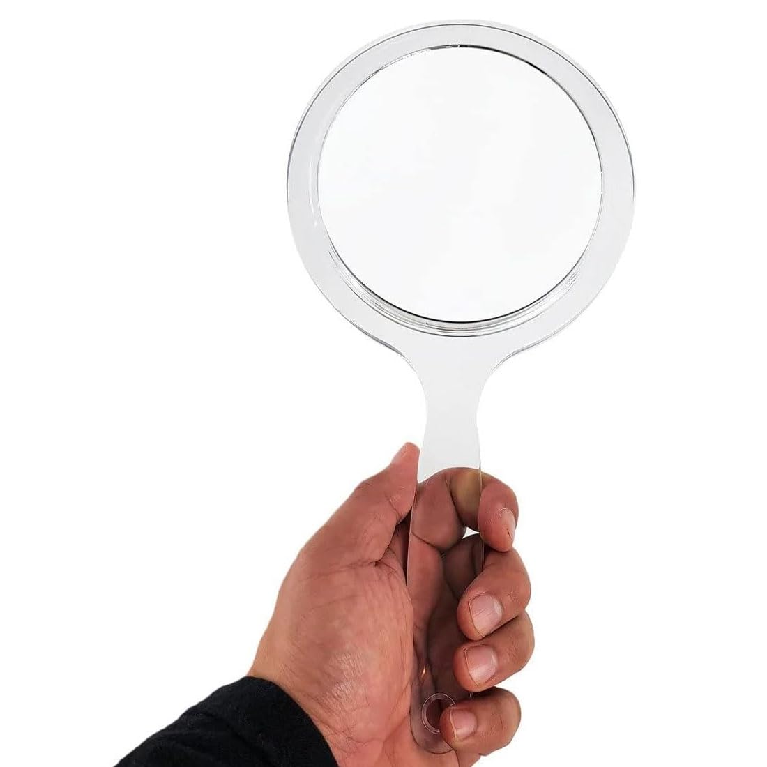 1 pezzo Specchio portatile con manico, specchio a mano a doppia faccia, specchio d'ingrandimento, specchio per il trucco portatile,uso domestico e da viaggio, trucco quotidiano per donne