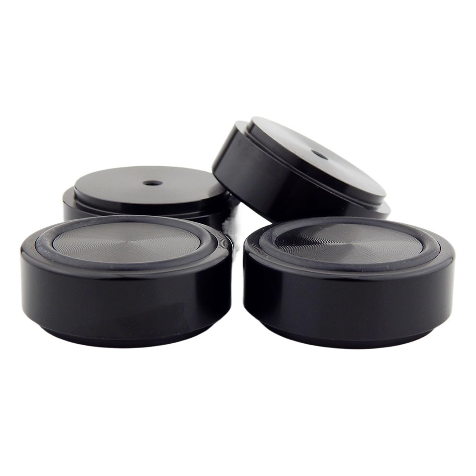 Obudowa aluminiowa podnóżek do wzmacniacza audio obudowa głośnika aluminiowa mata do stóp z tłumieniem pochłaniającym bufor 44 * 17mm(Black)