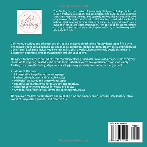Maya's Enchanted Dreams: A Fantasy Coloring Book for Teens and Adults Featuring an Adventurous Girl, Maya, Her Imaginary World, Magical Treehouses, ... Creatures, and Relaxing Creative Adventures - Image 2