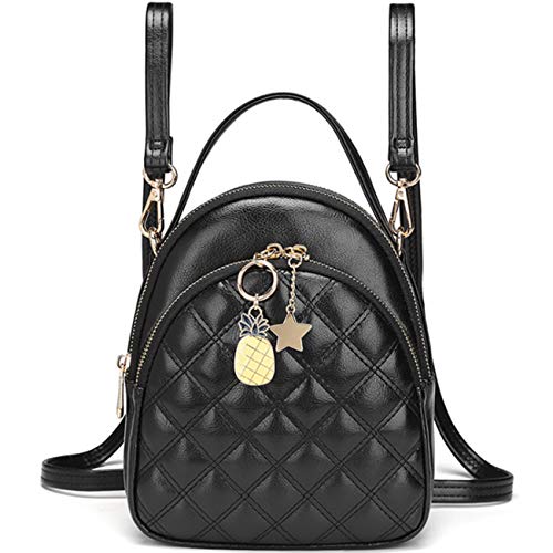 Listado y reviews de Mochila negra dorada los mejores 10. 36 Mini mochila cartera VONXURY lindo acolchado de piel sintética pequeña mochila convertible para mujeres y niñas