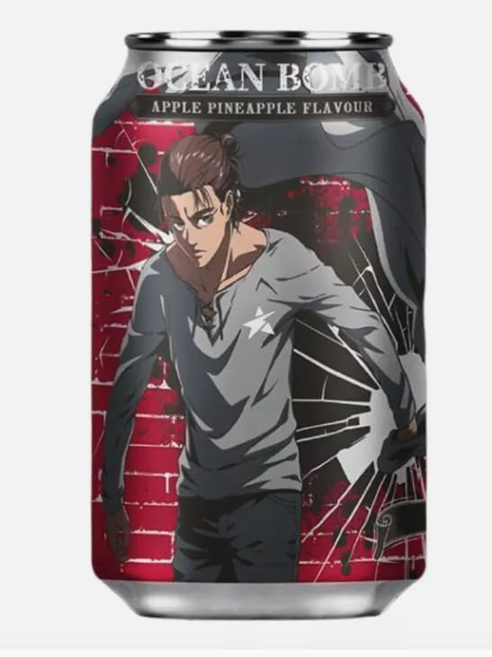 Attack On Titan x Ocean Bomb Sparkling Soda Soft Drink Collection 330ml 進撃の巨人 - Pineapple Flavour (Eren Yeager)