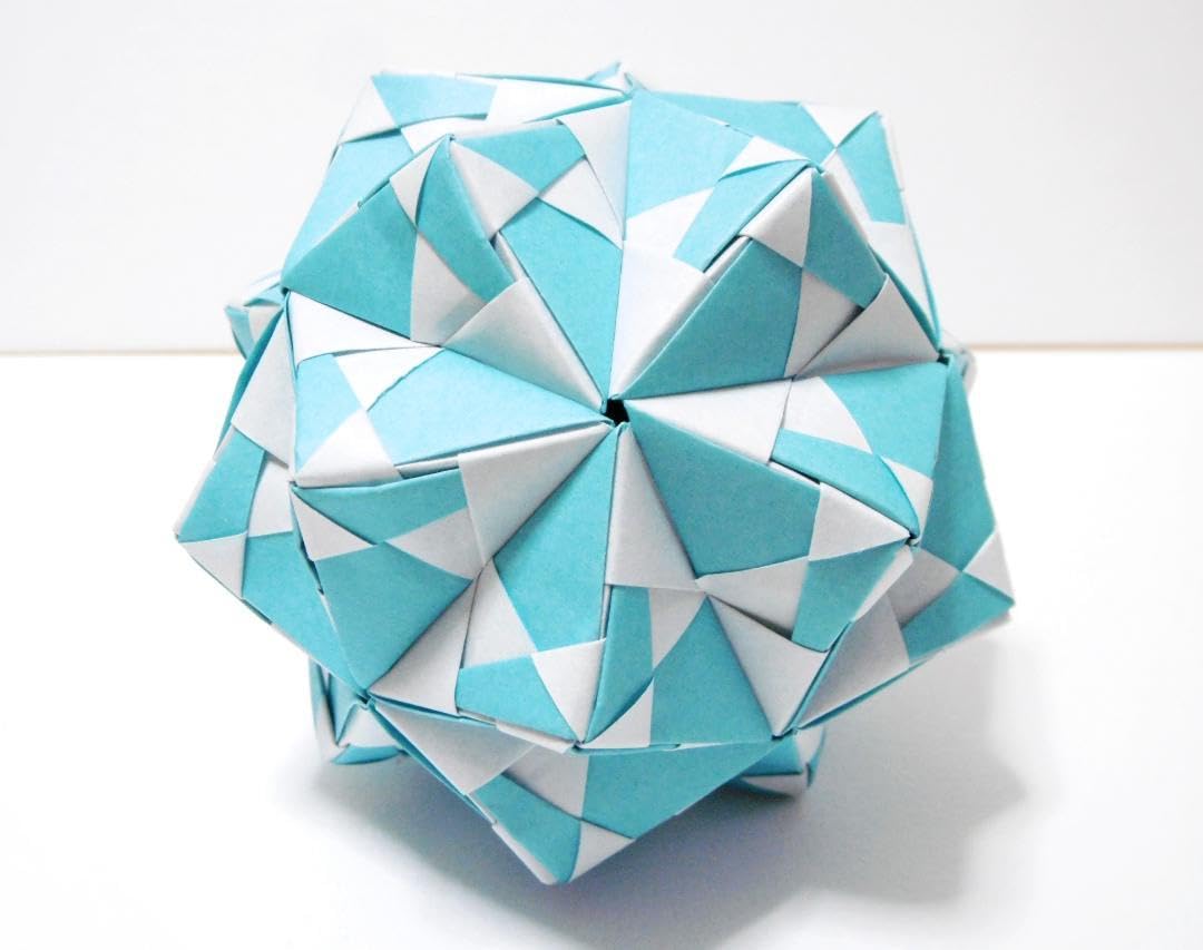 Amazon.co.jp: くす玉 30枚組 折り紙 ユニット A-15 水色 kusudama