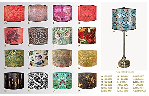 Image of Royal Designs, Inc. Trendy Decorative Handmade Drum Shade, Made in USA, 10in, HBC-8041-10-2, Cool Hues - 2 Pk