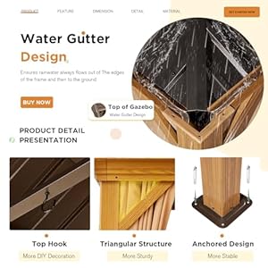 YOLENY 14' x 22' Hardtop Gazebo Wood-Looking Aluminum Frame Pergola with Galvanized Steel Double Roof, Outdoor Permanent Metal Pavilion with Netting and Curtains for Lawns,Deck and Backyard YOLENY 14 x 22 Hardtop Gazebo Wood Looking Aluminum Frame Pergola with Galvanized Steel Double Roof Outdoor Permanent Metal Pavilion with Netting and Curtains for LawnsDeck and Backyard