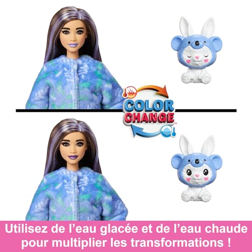 Barbie Coffret Cutie Reveal Avec Poupée Articulée, Amis En Peluche Et Accessoires Inclus, 4 Sachets-Surprises, Thème Costumes, À Collectionner, Jouet Enfant, A Partir De 3 Ans, HRK26