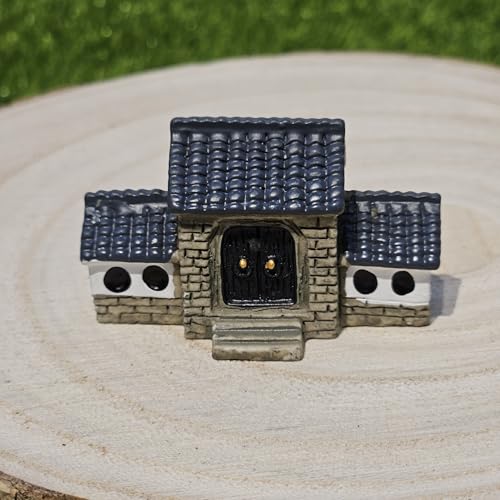 Image of Miniature House Set of 3 Resin Fairy Garden Decor Dollhouse Accessories for Mini Garden Terrarium Bonsai Gifting Home Decor