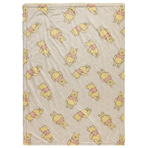 Image of Disney Character Fuzzy Double Sided Mink and Sherpa Baby Blanket, Ultra-Soft and Plush Mink Sherpa Newborn Throw for Infants, Measures 30x40 (Mickey, Minnie, Pooh, Dumbo)