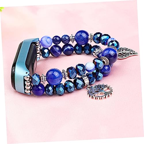 Pulsera de reloj brillante Uonlytech para eventos sociales y diario con ágata azul cristal 4