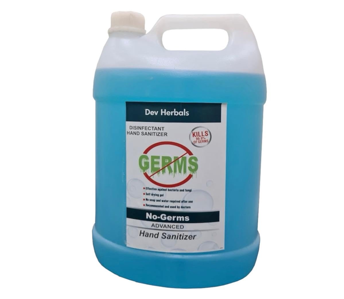 Dev Herbals hand sanitizer 5 Liters PO1 I Alcohal based hand sanitizer I sanitizer for office, Home use I Sanitizer I Original hand sanitizer I kill Germs 99.9% I Safe for kids I Non Sticky sanitizer I Color: Blue (B0DC6T7PKZ) Amazon Price History, Amazon Price Tracker