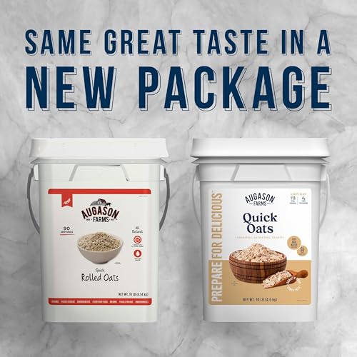 Augason Farms Quick Rolled Oats 4-Gallon Pail, Emergency Food Supply, Everyday Meals, 113 Servings - Image 4
