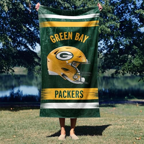 Image of Northwest NFL Green Bay Packers Microfiber Beach Towel, 30 x 60 Inches - Quick Dry, Sand Resistant, Lightweight, Highly Absorbent, Blitz Design