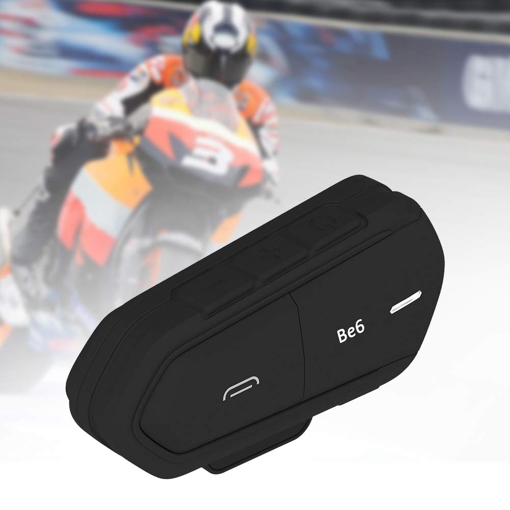 QTBE6 Écouteur Bluetooth sans fil pour casque d'écoute, anti-interférences, étanche, noir avec MP3/GPS/CSR/A2DP/AVRCP, suppression du bruit, interphone duplex intégral longue portée
