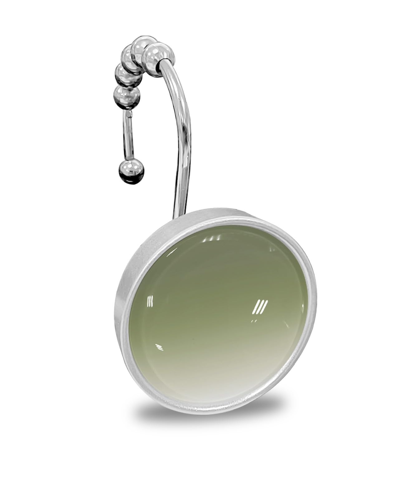 Gradient Shower Curtain Hooks, Sage Green White Ombre 12PCS Shower Curtain Hooks Rings for Bathroom Stainless Steel Rust Resistant Shower Curtain