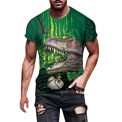Fashion Men's St. Patrick's Day T-Shirt Outdoor Casual Short Sleeve Sweatshirts Shirts Street Fashion Tee Shirt Top