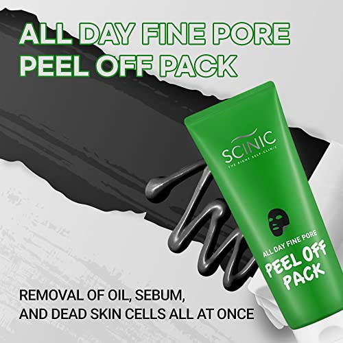 Scinic All Day Fine Pore Peel Off Pack 3.38 Fl.oz | Brush Like Brushing Teeth | Pore Cleaning Clay Pack | Treatment-Mask | Cleanses Clogged Pores, Smoothens Skin | K-Beauty #TOP1