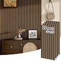 Wood Wall Panels 24" x 12" Lightweight Acoustic Wood Slat Wall Panel, 20-Pack(40ft²) Soundproof Slat Panel for Noise Cancelling and Interior Wall Decoration, Living Room, Bedroom, Office, Walnut