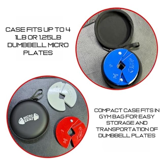 Micro Gainz Hard Shell Carrying Case for 1LB and 1.25LB Dumbbell Micro Plates