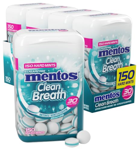 Mentos Clean Breath Hard Mints, Wintergreen...