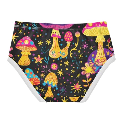 Toddler Briefs, Cute Mushroom Black Cotton Underwear Girls, 2–8 Years2
