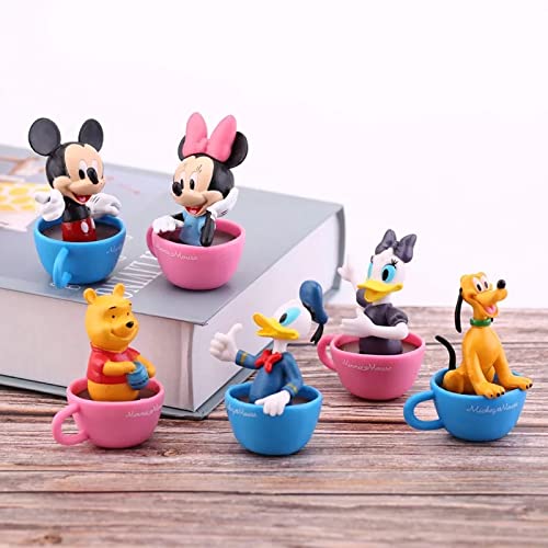 Image of AUGEN Cartoon 6 Set Micky-Mouse Club House Action Figure Keychain Limited Edition for Car, Decoration, Cake, Office Desk & Study Table (Pack of 6 Pieces)