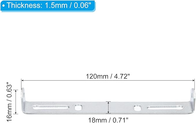 PATIKIL PATIKIL Plafondlampenset, 120 mm, 4 sets, armatuur, montagebeugel, plaat, staal, dwarsbalk voor thuis, kantoor, ophanging, wandlicht, met schroef, sluitring, moerkit photo 2