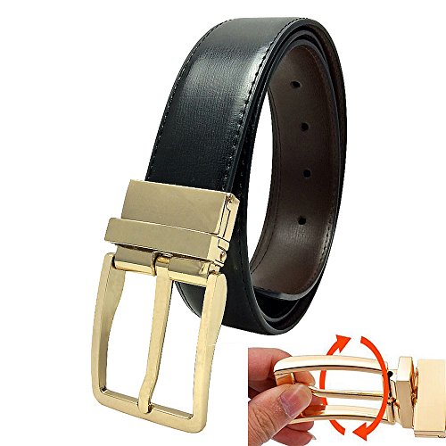 Men's Reversible Genuine Leather Jeans Designer Belts For Men Sliver/Golden Buckle2