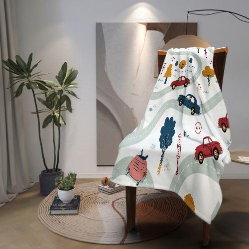 Manta Polar 220 x 240 Automóviles, Mantas para Cama 105 de Franela Cálida y Cómoda para Niños y Adultos, Mantitas para Sofá Reversible para Cubre Sofa Colchas, Fácil de cuidar_6779a