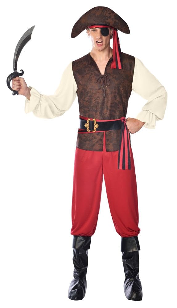amscan !!SIZE DETAILS MISSING - (PKT) (9910749) Adult Mens High Seas Pirate Costume (Extra Large)