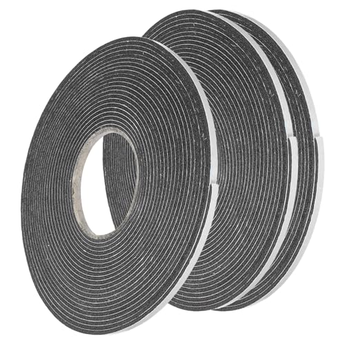 Image of uxcell 3pcs Rolls Double Sided Foam Tape Removeable Foam Sponge Mounting Tape Strong Adhesive Tape Strips(Black, 32ft x 1 /4 inch x 1 /8 inch) for Home Paint Wall Hanging Poster Decor