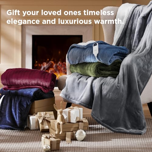 Image of Bedsure Electric Blanket Full Size - Soft Flannel Heated Blanket Full, GentleSoft Fast Heating with 10 Time Settings & 6 Heat Settings, Warm Gifts for Women Grandma (72x84 inches, Teal)