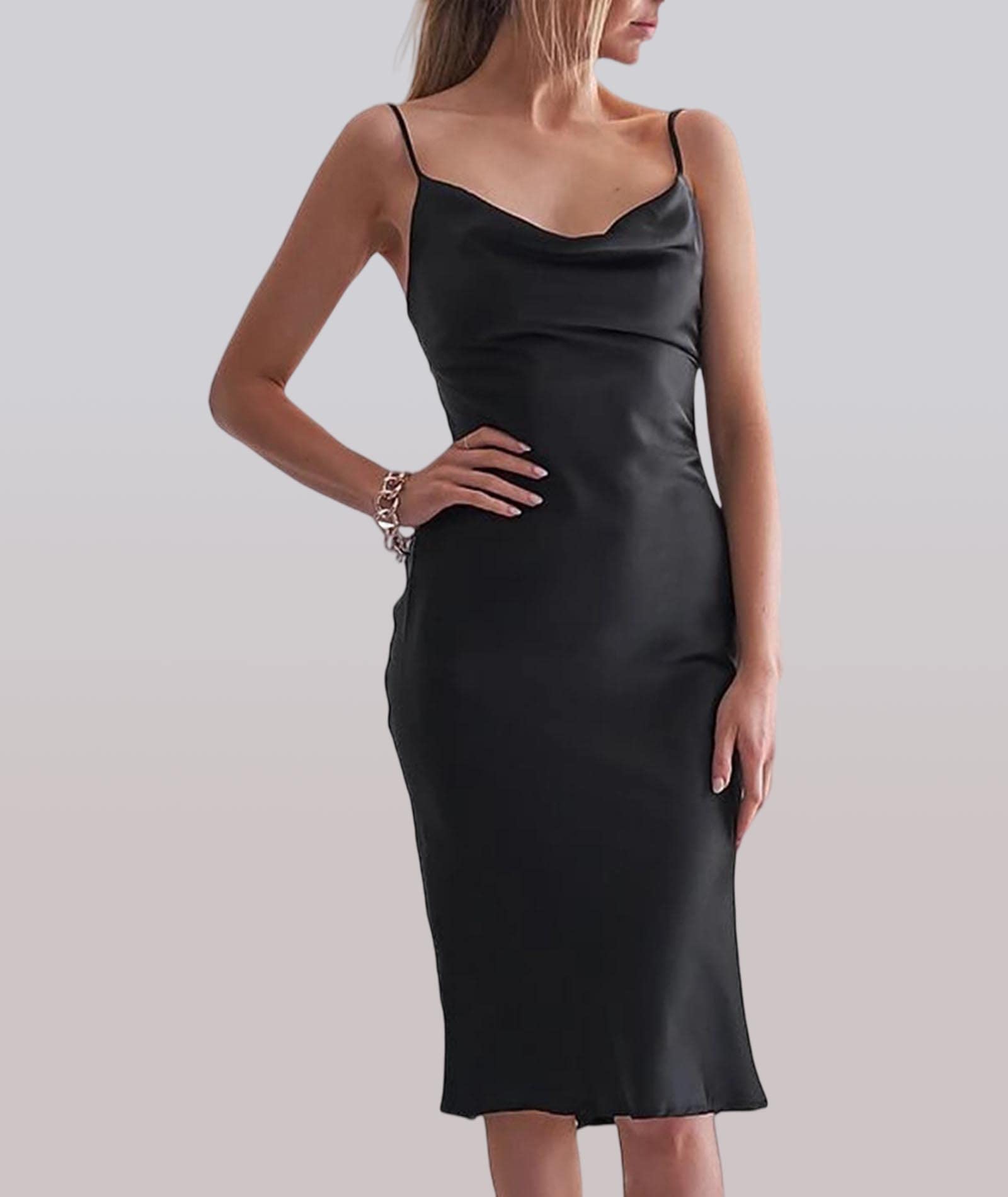 SOMTHRON Vestido de noche para mujer, sin mangas, vestido de fiesta, espalda descubierta, tirantes delgados, vestido de satén, vestido de cóctel, vestido de cóctel, leopardo, punto onda, verano, swing