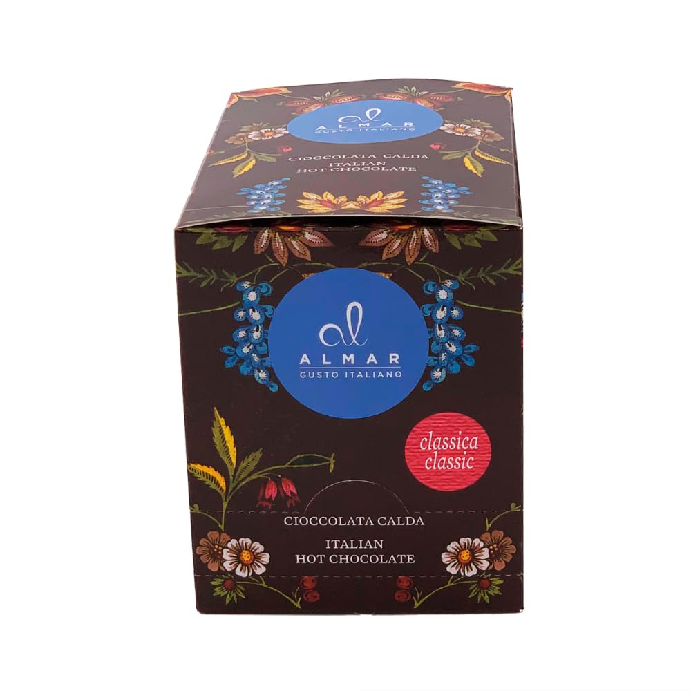 ALMAR - Trinkschokolade Classica, Heiße Schokolade in Einzelportionen, Glutenfrei, Laktosefrei, Vegan, Ohne Konservierungsstoffe, Italienische Premium-Schokolade, 2 Boxen à 30 g