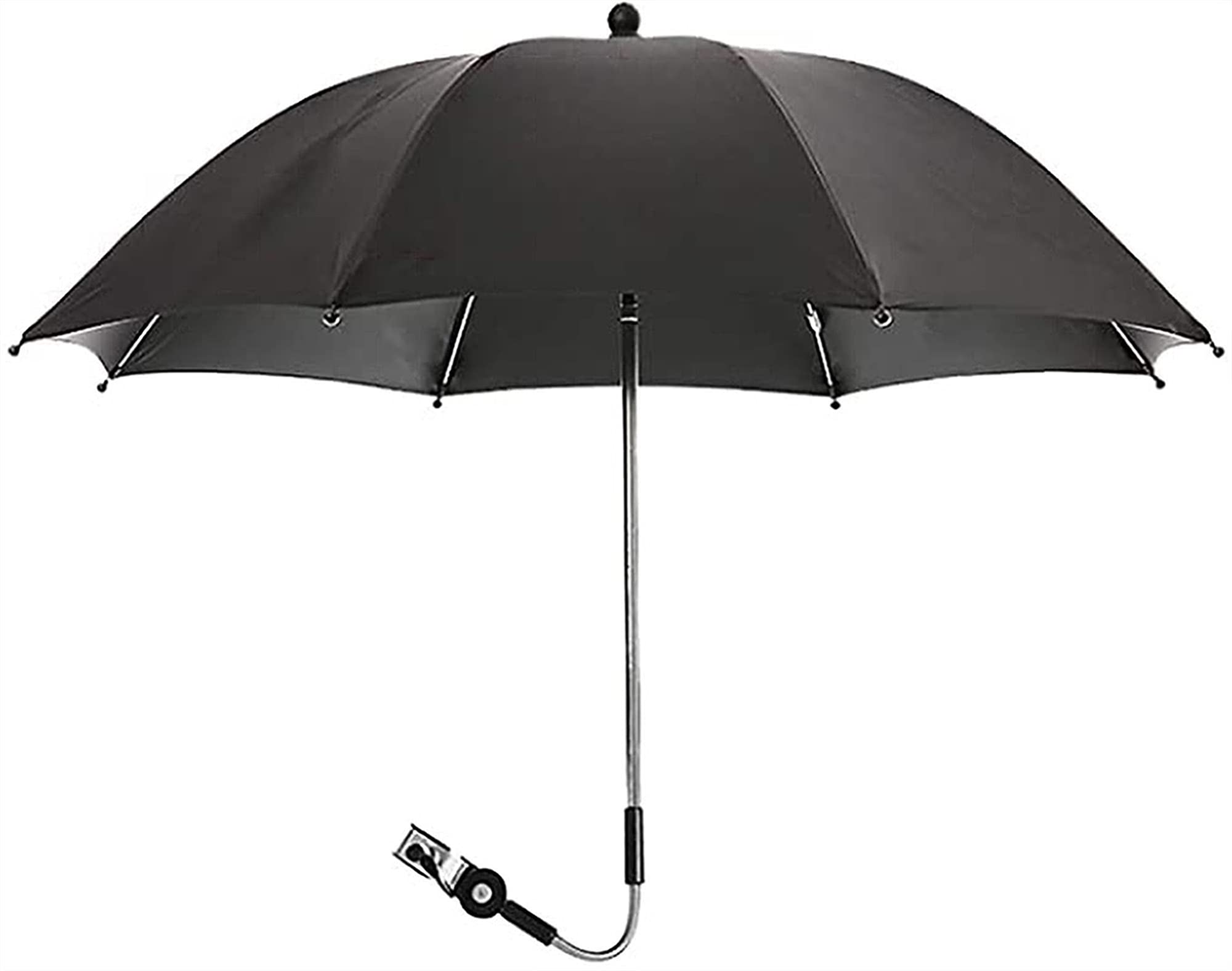 Sombrilla Para Cochecito, Parasol Universal UV Para Bebé, Parasol Para Cochecitos, Cochecito Y Cochecito Con Abrazadera De Fijación Ajustable Paraguas De Protección Solar Para Bebés ( Color : Black ,