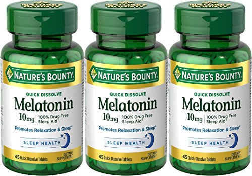 Nature's Bounty Melatonin 10 mg, 135 Quick Dissolve Tablets (3 X 45 Count Bottles)