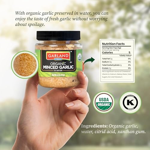 Garland Food Organic Minced Garlic 4.5 oz – Made in the USA - Fresh Flavor, Convenience, and Nutritional Power of Minced Garlic Organic - Image 6