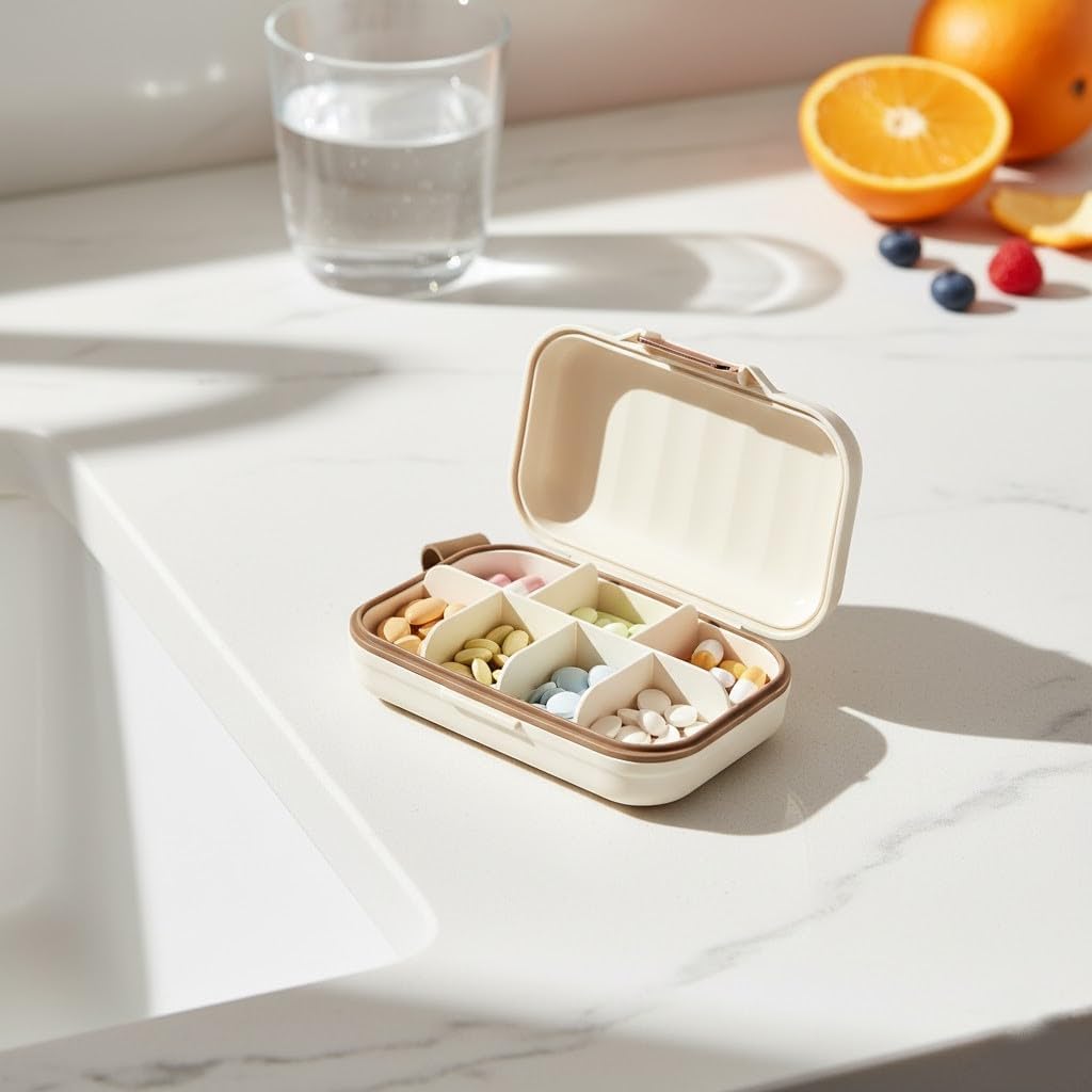 CARTZILLA Pill Medicine Organizer Storage Box with 7 Compartments - Made of Food Grade Cereal Fiber, Moisture Proof, BPA free Wheat Straw Material, Pocket, Purse, Daily Pill Case, Ideal for Travel, Portable Medicine Vitamin Holder Container (BIG, 1, count) 2