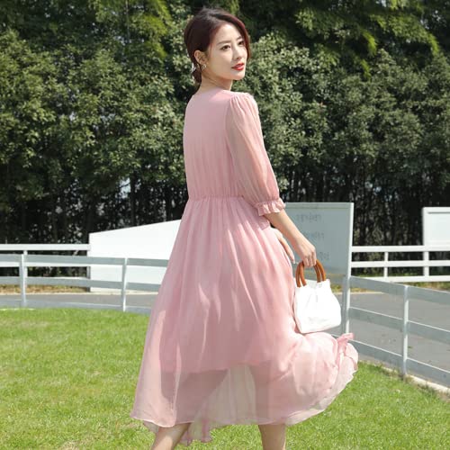 Robe en soie de mûrier fluide pour vacances et bord de mer