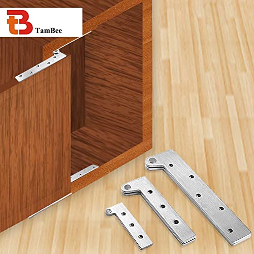 Tambee 8Pcs 4Inch Pivot Hinges Offset Knife Hinges Inset Door Stainless Steel 360 Degree Rotating Hinges Set For Door Cabinet Cupboard thumb #5