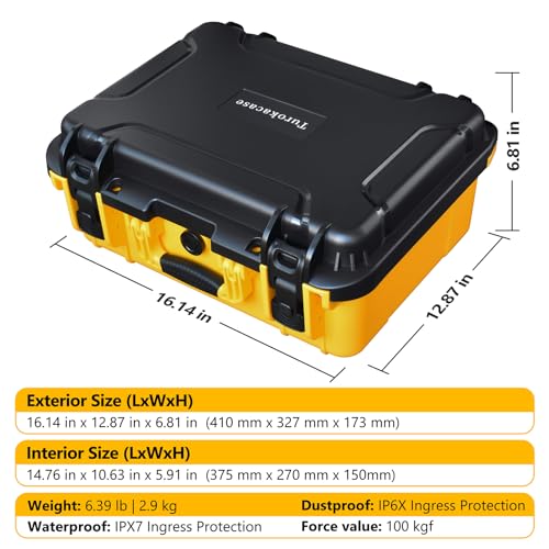 Image of Air Compressor Case for DEWALT 20V MAX Tire Inflator DCC020IB - Waterproof, Dustproof, Shockproof Air Pump Hard Storage Carrying Bag for DEWALT Tools, Battery - Case Only