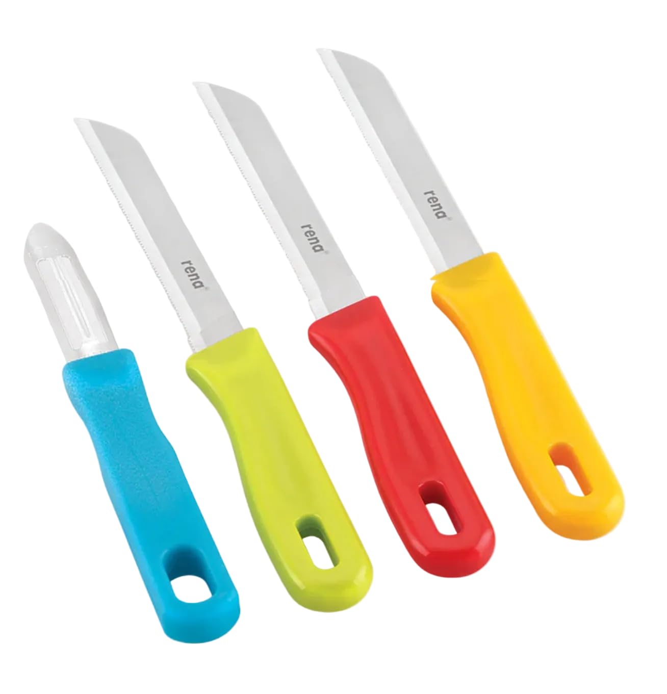 RENA 4 pcs Knife Set - 3 Kitchen Knives and 1 peeler Set