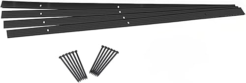 EasyFlex Kit de proyecto de borde de paisaje de aluminio, 4 piezas de metal para bordes de jardín con púas, kit de 24 pies, negro