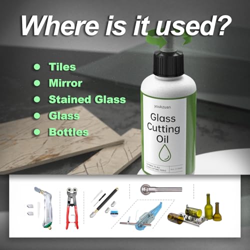 premium 4 oz stained glass cutting oil for glass cutter tile cutter oil for all glass cutting tools bottle cutting supplies glass repair and more