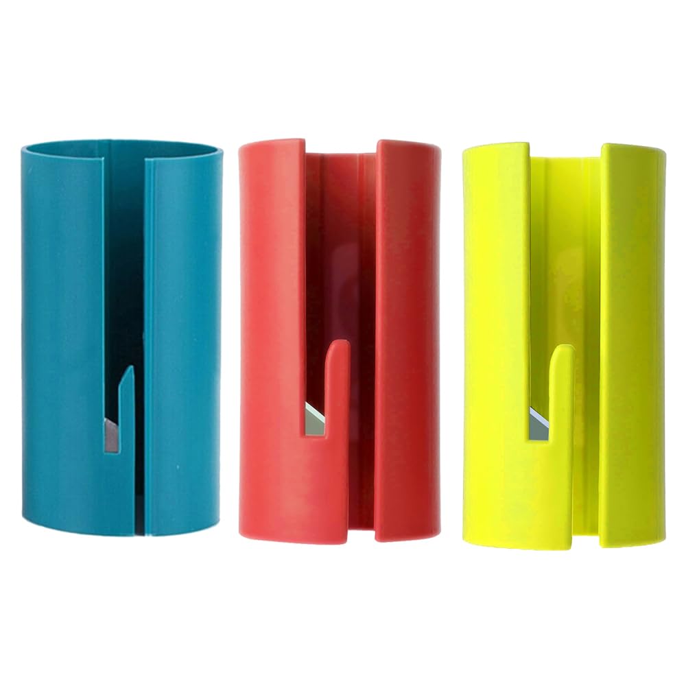 3PCS Wrapping Paper Cutter, Gift Wrap Cutter for Christmas & Birthday, Easy Sliding Cutters Paper Roll Holder Dispenser Cutting Tool for Wrapping Papers Rolls (Green+Red+Green2)