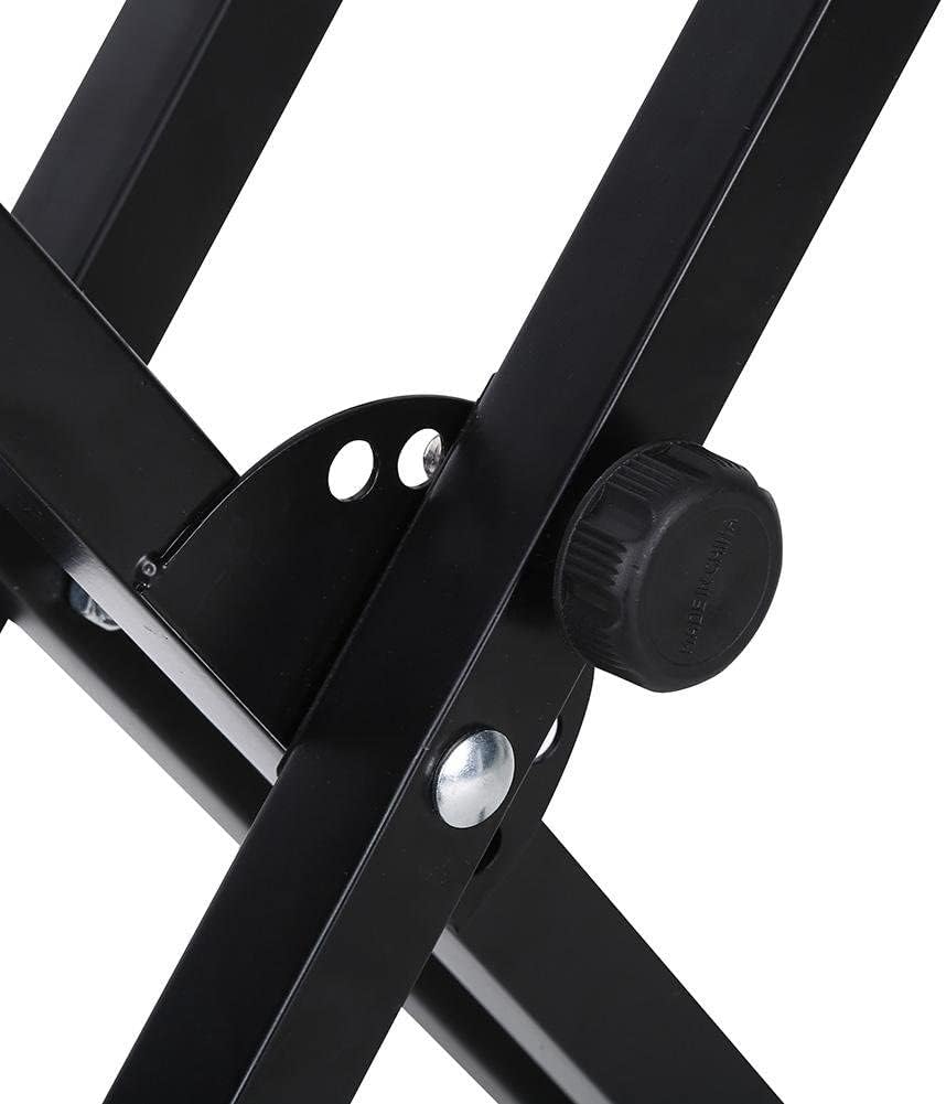 Rockstar - Soporte de Teclado o Piano Tijera KS02 Doble Plegable y Banqueta Taburete KT02 Acolchada Ajustable 3 Niveles - Rockmusic