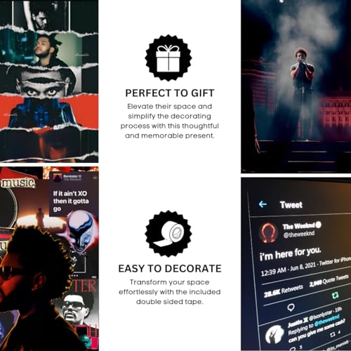 Image of Funk You Store The Weeknd Wall Collage Kit Posters (Pack of 14) - 6 x 8 Inches Posters for Wall Decoration - Wall Art For Bedroom, Office, Living room - Double Tape Included (Weeknd, 14)