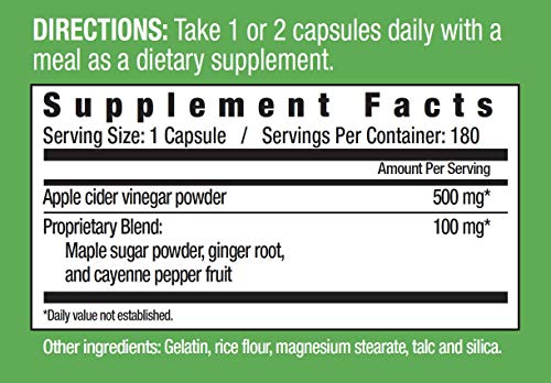 Country Farms Vinegar Capsules Helps Support Water Balance-Naturally Alkalizing Capsules, Clear, Apple Cider, 180 Count (Pack Of 1) #TOP3