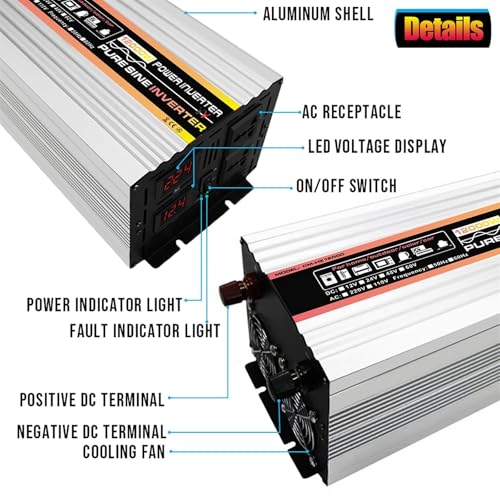 Zestaw monokrystalicznych paneli słonecznych 100 W z falownikiem 12000 W i kontrolerem 50 A – rozwiązanie zasilania off-grid do kampera, samochodu, kampera, użytku na zewnątrz (12 V do 220 V)