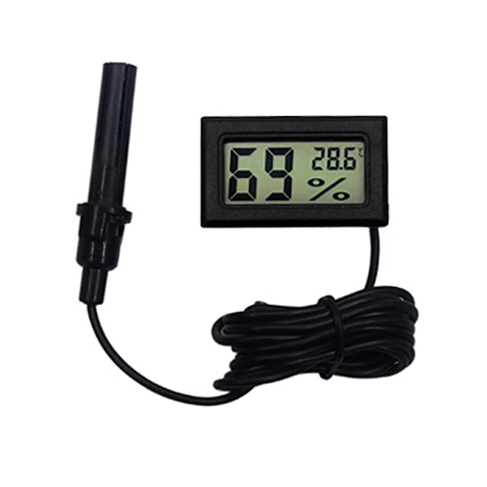 Tsophreniq Black Fast Responses Environment Hygrometer Humidity Meter With External Probe For Home Greenhouses Application Fast Responses Hygrometer