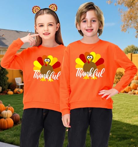 Image of Remimi Kids Halloween Sweatshirt Long Sleeve Thanksgiving Tops 3-14 Years