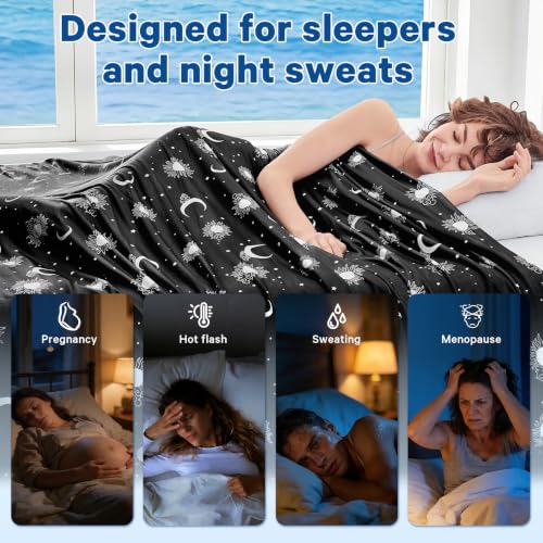 Image of inhand Cooling Blanket Throw(50 inchx60 inch) - Double Sided Cooling Blankets for Hot Sleepers, Cool Soft Lightweight Summer Blanket for Beach, Sofa Bed Couch, Room Decor, Gifts for Women Men Charcoal Black